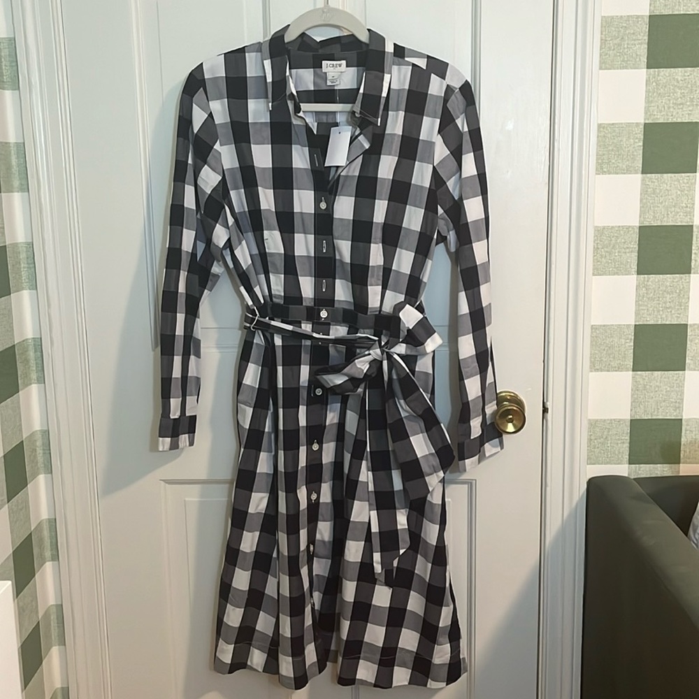 J. Crew Factory Black and White Checkered Dress